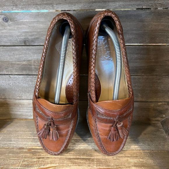 Mens FootJoy Brown Leather Slip On Comfort Tassel Loafers Dress Shoes Size 9.5 D main image 6